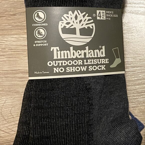 Timberland Outdoor Leisure No show Socks: 8 Pairs Black/Grey/Brown/Blue - Picture 2 of 5